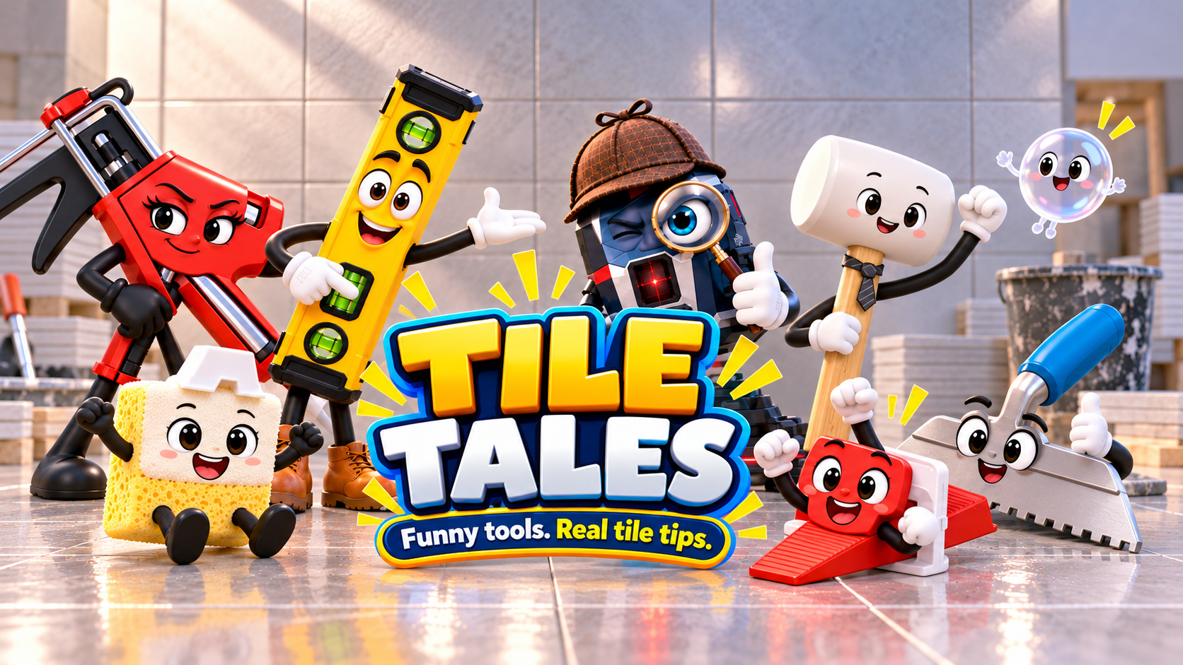 Tile Tales animated tool crew